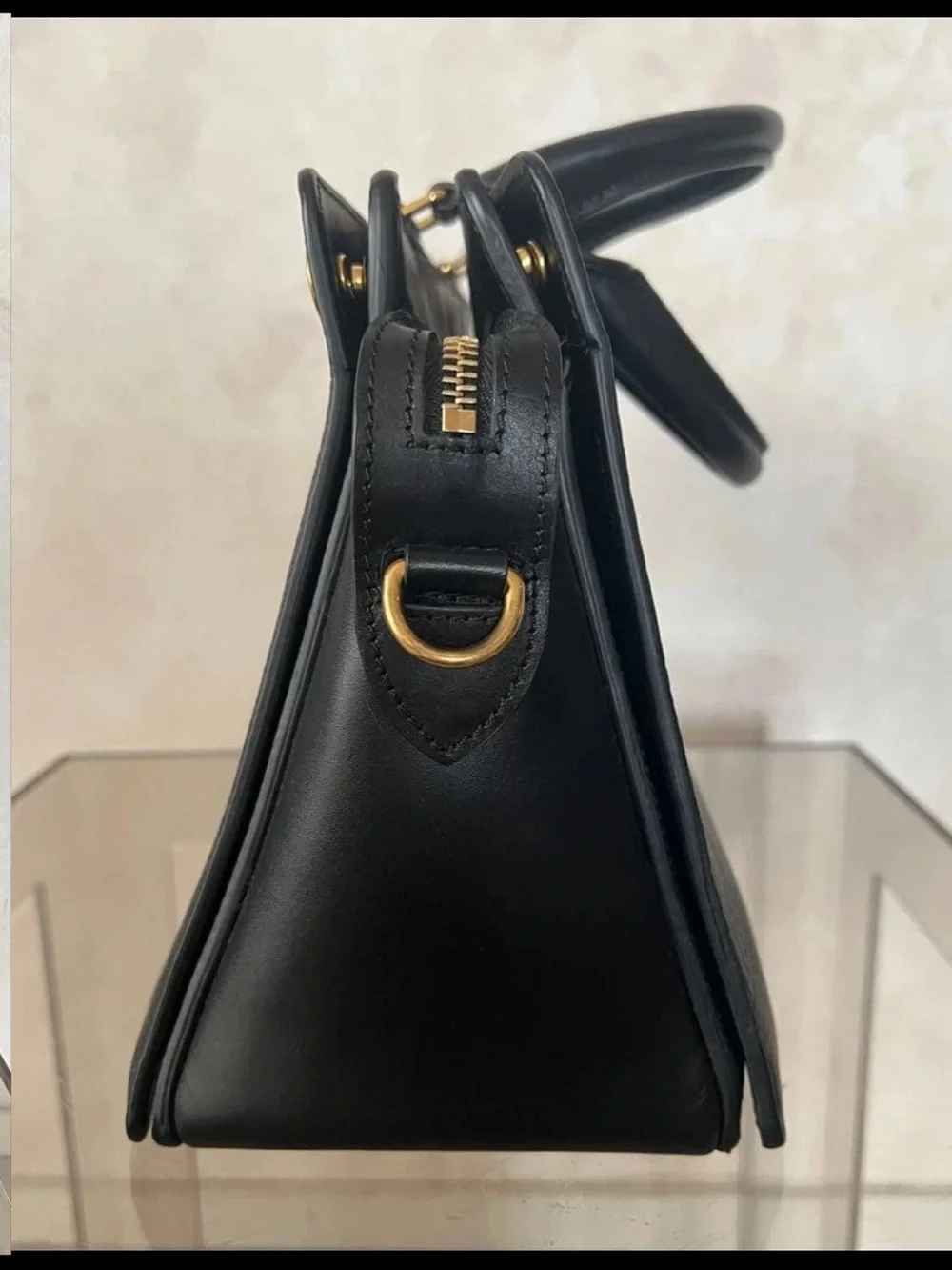 Mulberry Black Pebbled Leather Satchel with Gold Hardware